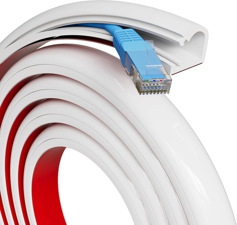 MUSRCYIO 39" Silicone Cord Hider for 1 Cord,Flexible Side-Opening Self-Adhesive Cord Covers for Wires on Wall Mount TV,Easier Setup for Home Office Cable Management Wire Hider,0.54" W x 0.39" H,White - Image 1